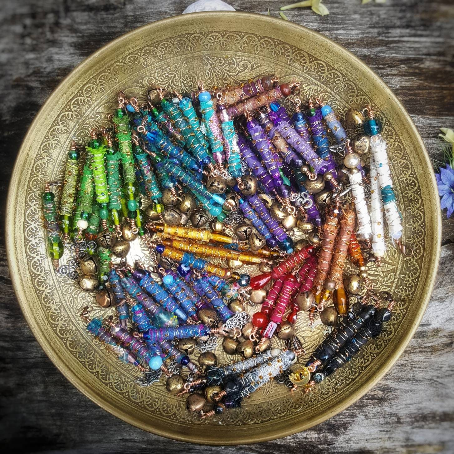 TURQUOISE Magic Recycled Boho Charm Bead Keychain Junk Journal Etsy UK