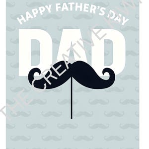 Cartão minimalista para o Dia dos Pais com design de bigode divertido