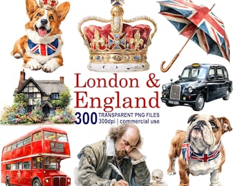 Bumper Clipart Bundle 300 England and London png, London clipart, England clipart, 300 dpi transparent PNG, instant download, commercial use