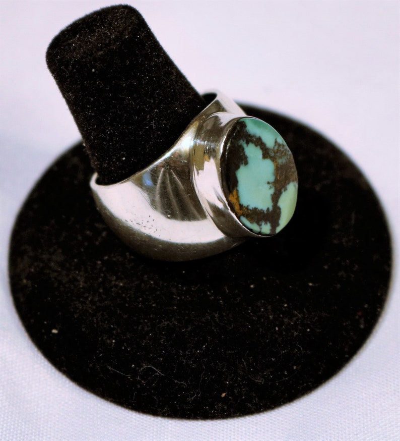 Number 8 Turquoise Sterling Silver Ring