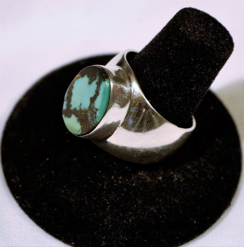 Number 8 Turquoise Sterling Silver Ring
