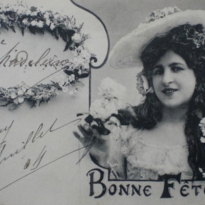 Vintagekarte Frankreich um 1905 Postkarte Ansichtskarte Dame Hut