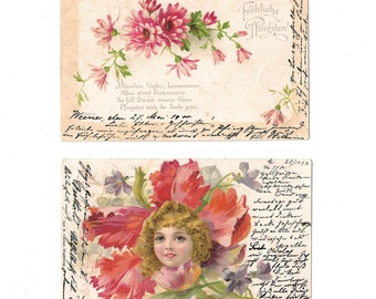 2 Vintage Karten 1899 und 1909
