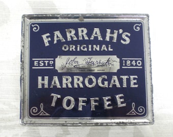 Metalldose Vintage Blechdose Farrah's Original Harrogate Toffee Deckeldose