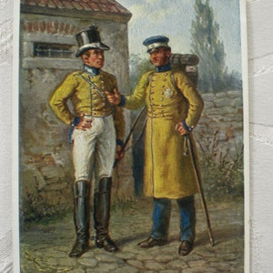 Künstlerkarte um 1913 Sächsische Post Soldaten Postfußbote Postillion