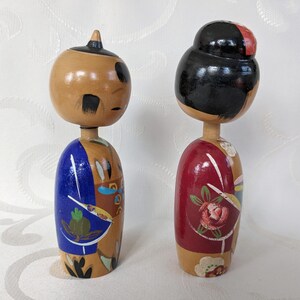 Kokeshi wooden dolls Japan bobblehead bobblehead doll Japanese craftsmanship wooden figures image 2