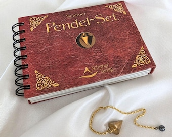 Vintage Schirner Pendulum Set 2004 Brass Pendulum with Pendulum Charts Radiesthesia Set Esoteric Accessories Schirner Publishing