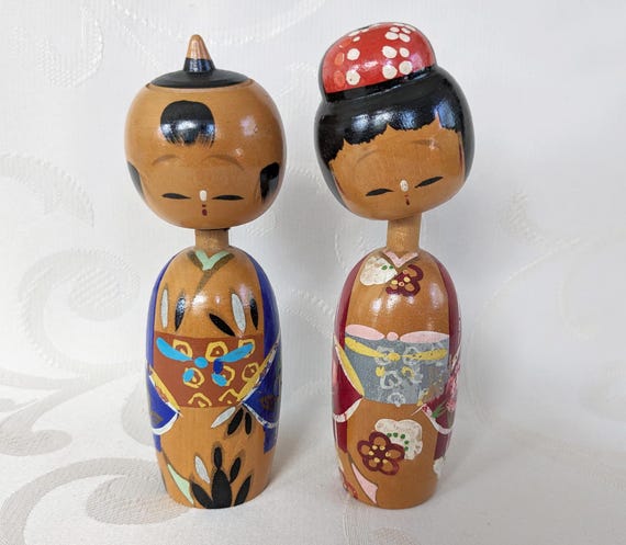 Kokeshi Holzpuppen Japan Wackelkopf Wackelkopfpuppe Japanische Handwerkskunst Holzfiguren