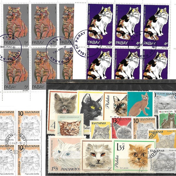 Briefmarken Katzen Hauskatzen Katzenbriefmarken Bastelmaterial