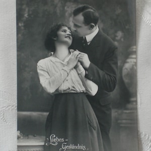 Foto ansichtkaart liefdesbekentenis verliefd stel ansichtkaart