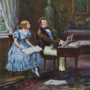 Cartão de artista Músicas de Schubert Cartão postal de Schubert
