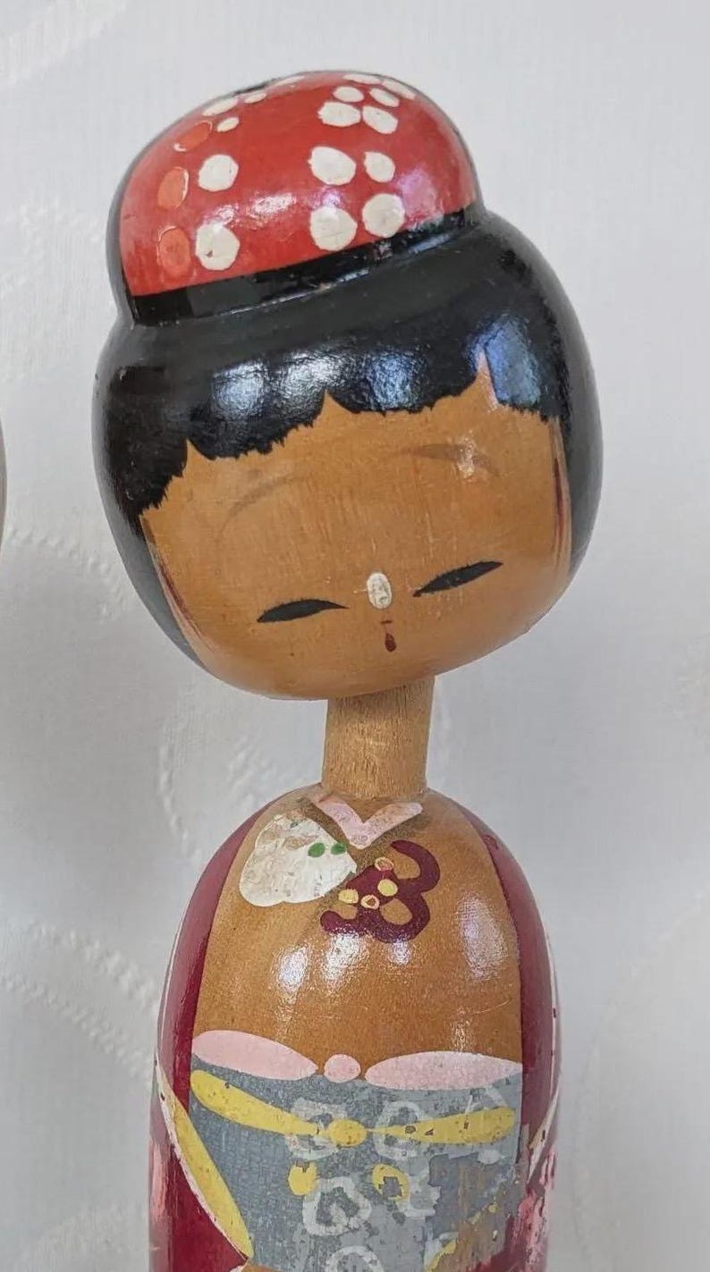 Kokeshi wooden dolls Japan bobblehead bobblehead doll Japanese craftsmanship wooden figures Weibliche Figur