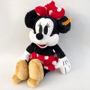 Pelúcia Steiff Disney Minnie Mouse lavável nunca usada em estado original