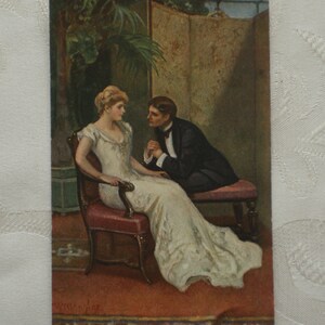 Kunstenaarskaart 1914 Huwelijksaanzoek Menzler ansichtkaart vintage kaart