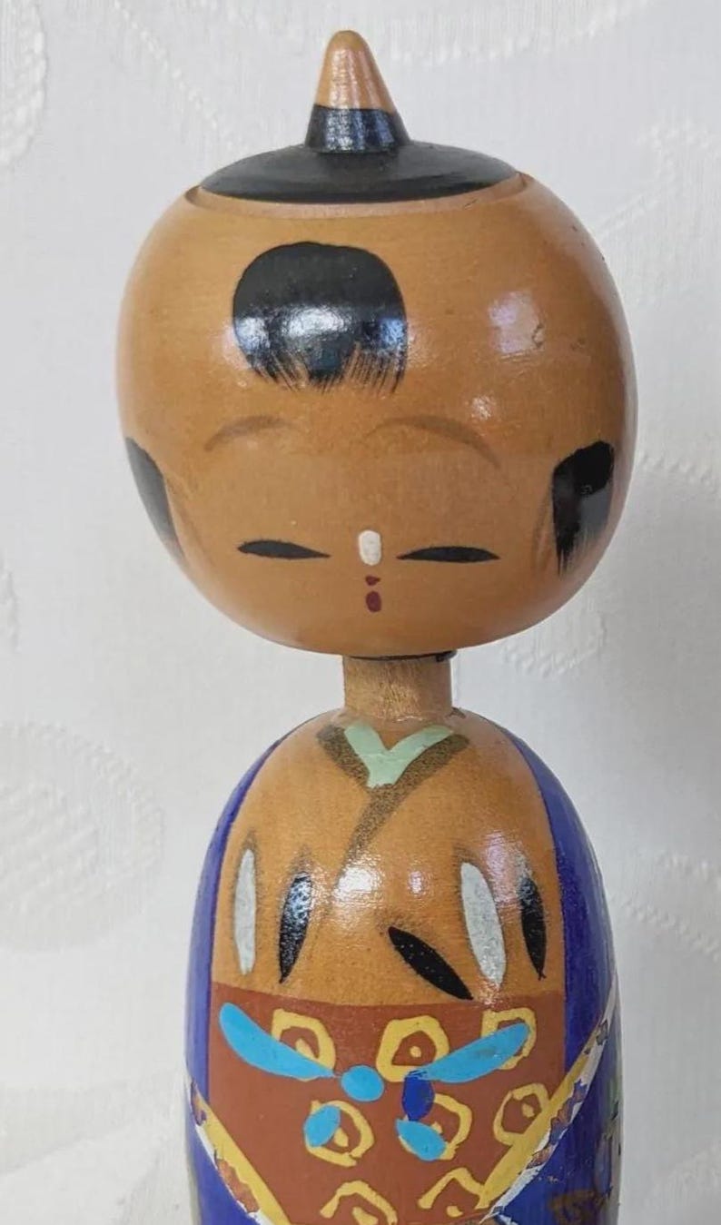 Kokeshi wooden dolls Japan bobblehead bobblehead doll Japanese craftsmanship wooden figures Männliche Figur