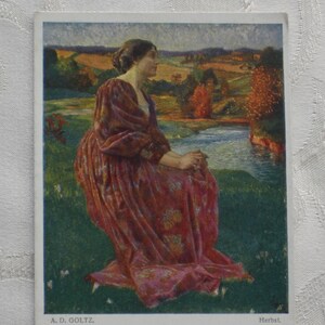 Cartão postal de outono do artista Galeria Goltz Artista vienense