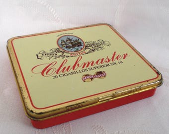 Vintage cigarette tin metal tin box Clubmaster Handelsgold Cigarillos Superior No. 141