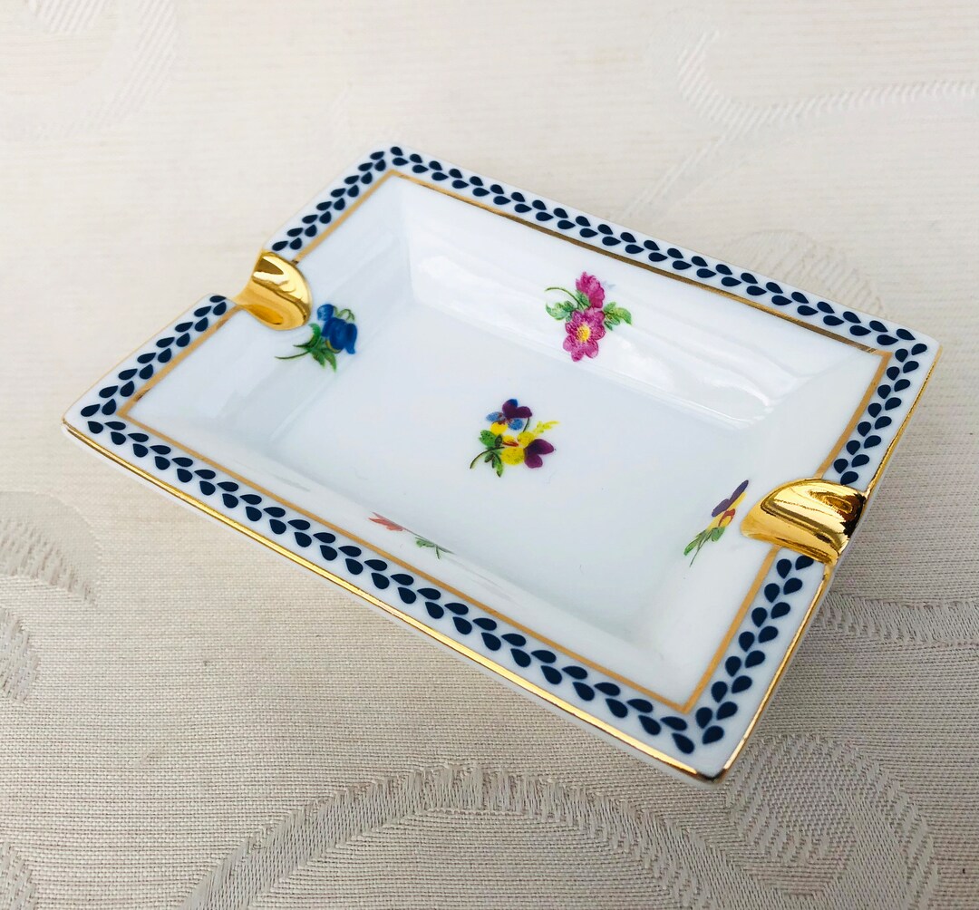 Very Pretty Little Ashtray Porcelain Ashtray Flowers Flower Storage