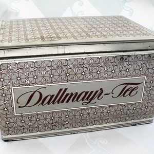 Metal tin tea tin Dallmayr Munich Large tea tin