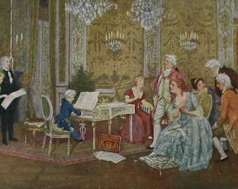 Artist card Mozart at the Kaiserhofe Mastaglio postcard vintage card