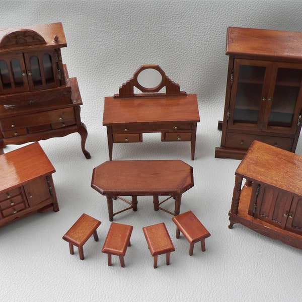 Dollhouse furniture, living room, 11 pieces dollhouse miniature furniture 1:12