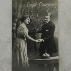 Cartolina fotografica Buona Pasqua Biglietto di auguri di Pasqua Cartolina d'epoca