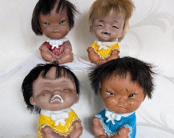 Japanese rubber dolls, vintage Kwai dolls, rubber dolls, mood dolls, rubber figures