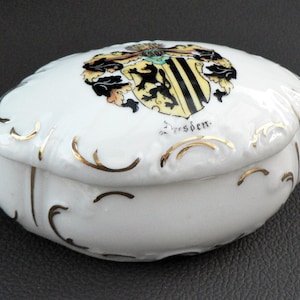 Porcelain tin with lid Dresden city coat of arms Dresden