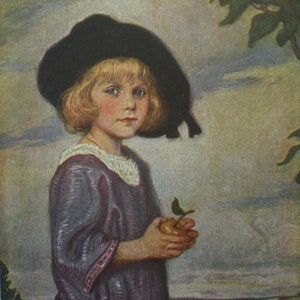 Cartolina d'epoca Mausi, cartolina dell'artista, ragazzo con mela Corneille Max