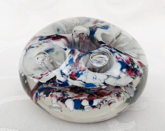 Vintage colored glass paperweight