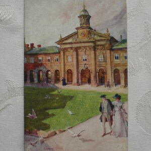 Künstlerkarte um 1910 College Cambridge Postkarte Vintagekarte Universität