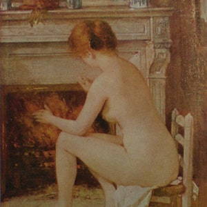 Künstlerkarte um 1920 Postkarte Woman nude Gervex