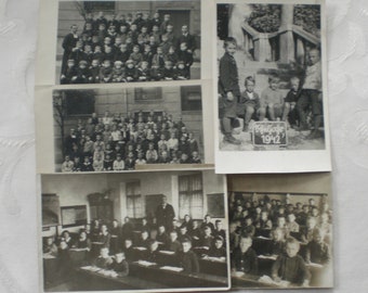 5 Klassenfotos 1900-1942