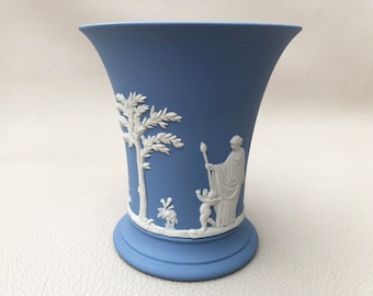 Wedgwood vase jasperware, vintage blue flower vase