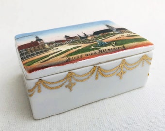 Small porcelain tin travel souvenir pilgrimage souvenir Altötting Kapellenplatz rectangular