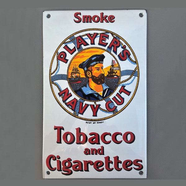 Altes Emailleschild Player's Navy Cut Werbeschild Emaille Cigarettes Tobacco