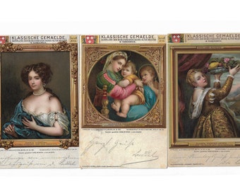 3 Artist's cards around 1900