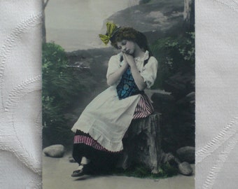 Vintagekarte Tracht um 1908 Postkarte Ansichtskarte Fotopostkarte