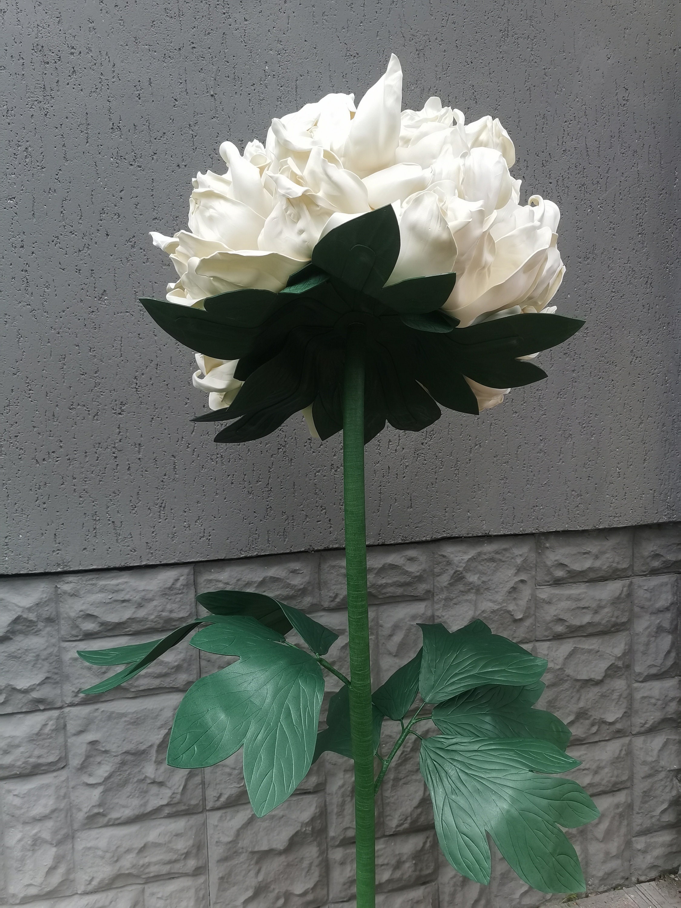 Giant White Selfstanding Flower. Extra Large Artificial Flowers on