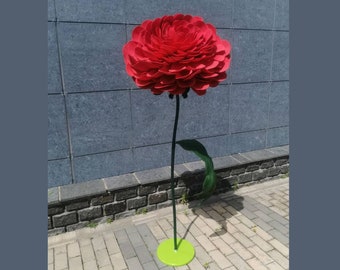 Giant 60 cm red flower/Showcase decor /Wedding decor, Huge red chrysanthemum, XXL flowers /Alice in Wonderland/Festival /Flamenco