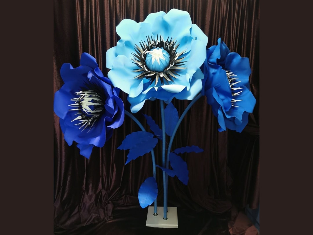 Giant Blue Flowers Wedding Decor/xxl Flowers/ Party Decor Etsy