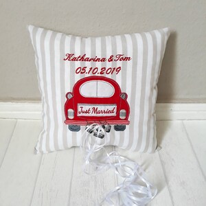 Wedding pillow, money gift wedding, wedding gift, gift for the wedding, wedding pillow personalized, wedding car image 3