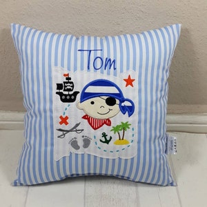 Namenskissen, Piraten Jungen, Piraten, Kinderzimmerdeko, Geschenk zur Geburt, Geschenk zur Taufe, Schatzkarte, Namenskissen Mädchen, Deko
