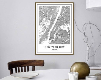 Map Of New York Etsy