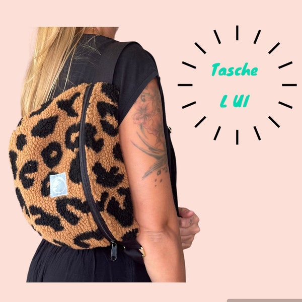 Leo Plüsch Bauchtasche/ XL Leo Bauchtasche / Leo Hipbag aus Plüsch