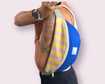 JOE fanny pack/ XL fanny pack/ hip bag / colorblock fanny pack XL/ Leo fanny pack