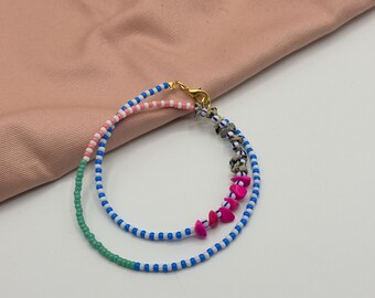 Colorful pearl necklace / colorful necklace / high-quality pearl necklace / necklace made of various colorful pearls