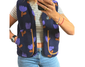 Vest / Plush vest / Cute tulip vest