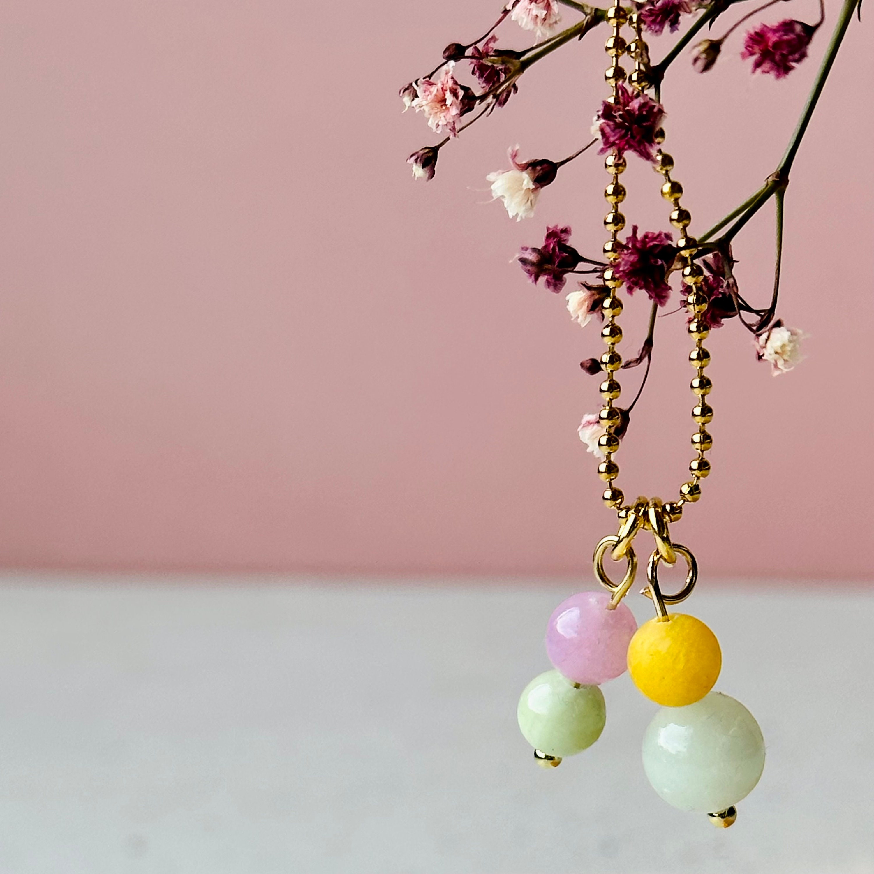 Stone ball chain for shop jewelry making