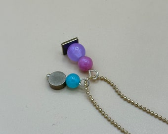 Ball chain with natural stone beads / pearl necklace / colorful natural stone beads / ball chain with natural stones